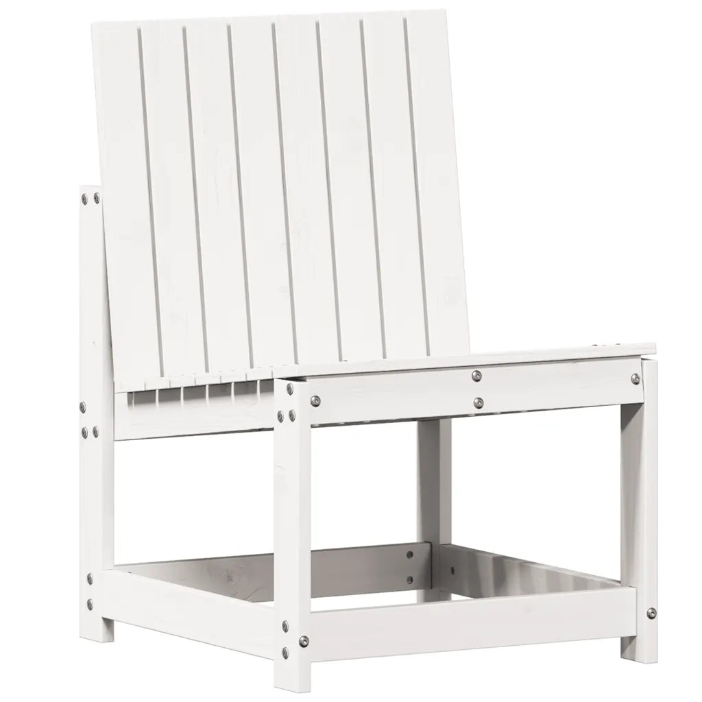 Sedia da patio-Sedia da Giardino Bianca 50,5x55x77 cm Legno Massello di Pino