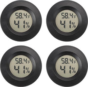 Mini Termometro e Idrometro Digitale - Umidità e Temperatura Interna/Esterna, Applicazione in Sauna, Giardino e Sottoterra, Misura in Fahrenheit(℉)/Celsius(℃), Inversione, Set da 4 pezzi nero