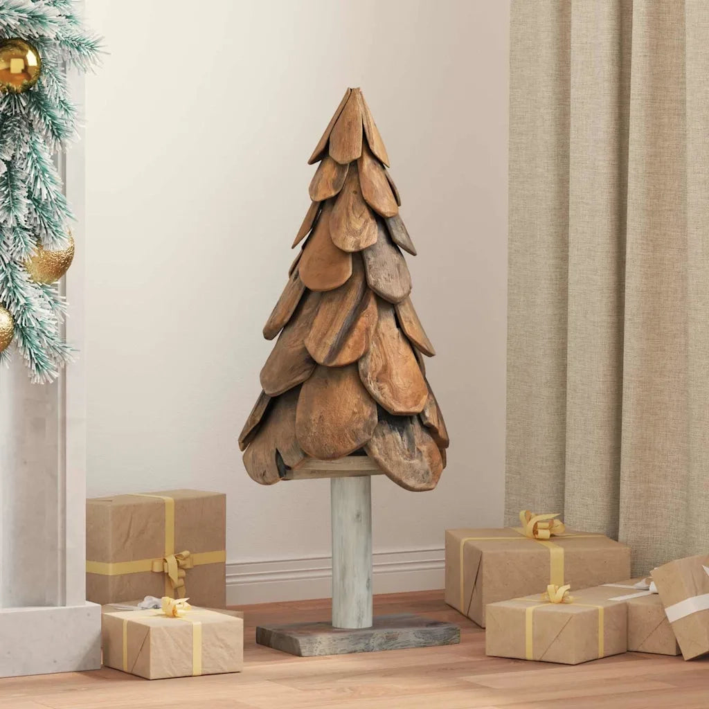 Albero di Natale Marrone 91 cm Legno massello di teak