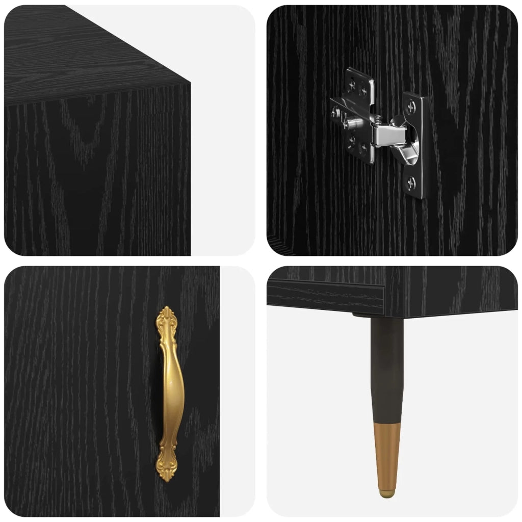 Scrivania Rovere nero 140 x 50 x 75 cm Legno multistrato 879524