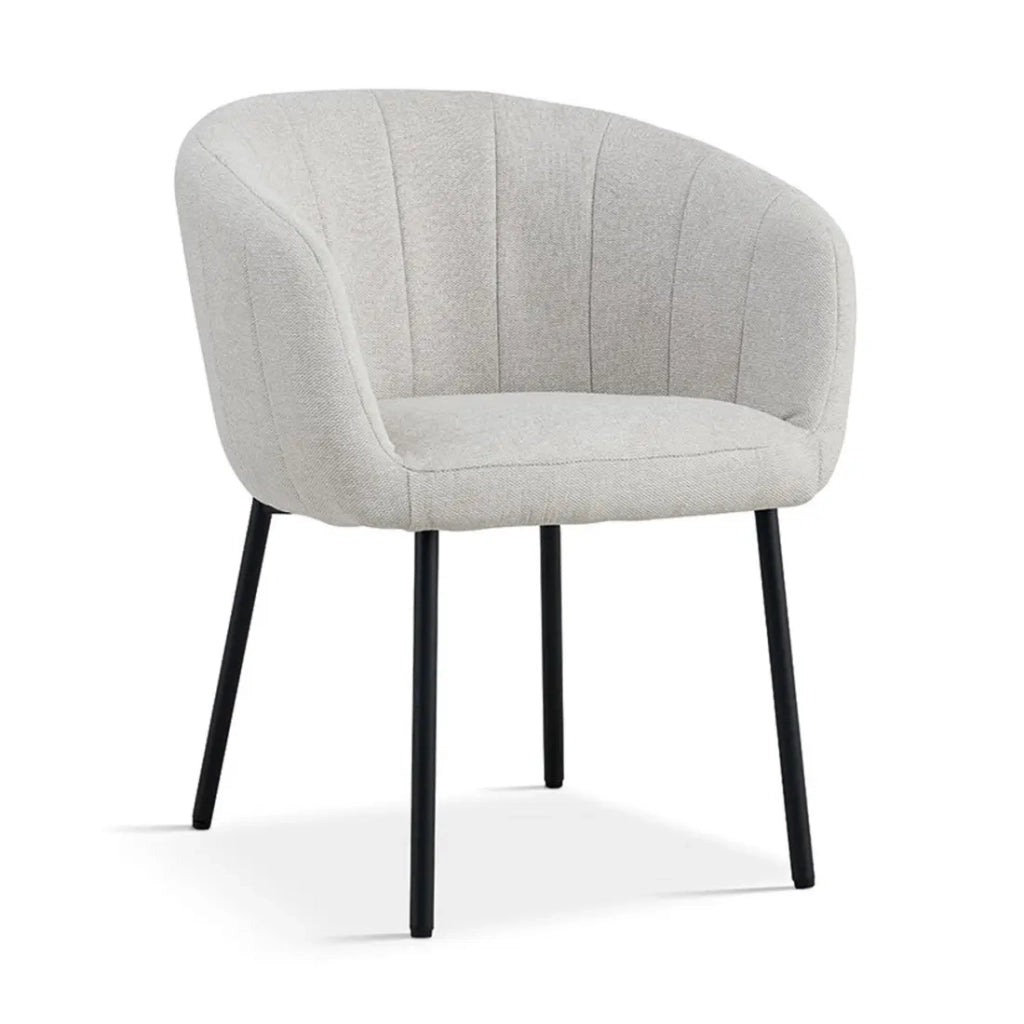 Sedia SIVIGLIA – Tessuto beige – Piedi in metallo – Altezza 79 cm – Stile contemporaneo