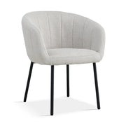 Sedia SIVIGLIA – Tessuto beige – Piedi in metallo – Altezza 79 cm – Stile contemporaneo