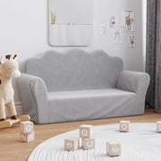 Divano per Bambini a 2 Posti Grigio Chiaro in Morbido Peluchecod mxl 110365