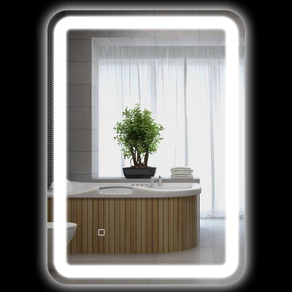 Specchio Bagno con Interruttore Touch, Luce LED a 3 Temperature e Antiappannamento, 70x50cm