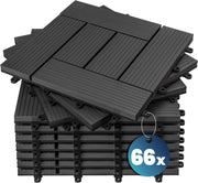 Deuba Piastrelle da Giardino in WPC 6m² Mattonelle 30x30cm Sauna Terrazza Esterno Antracite 66 pz
