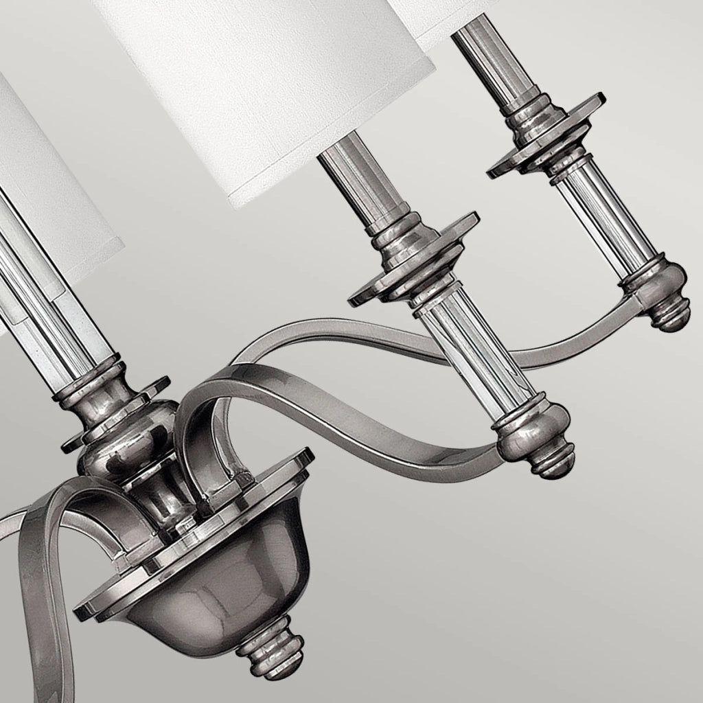 Lampadario nichel spazzolato Sussex 5xE14 40W Hinkley