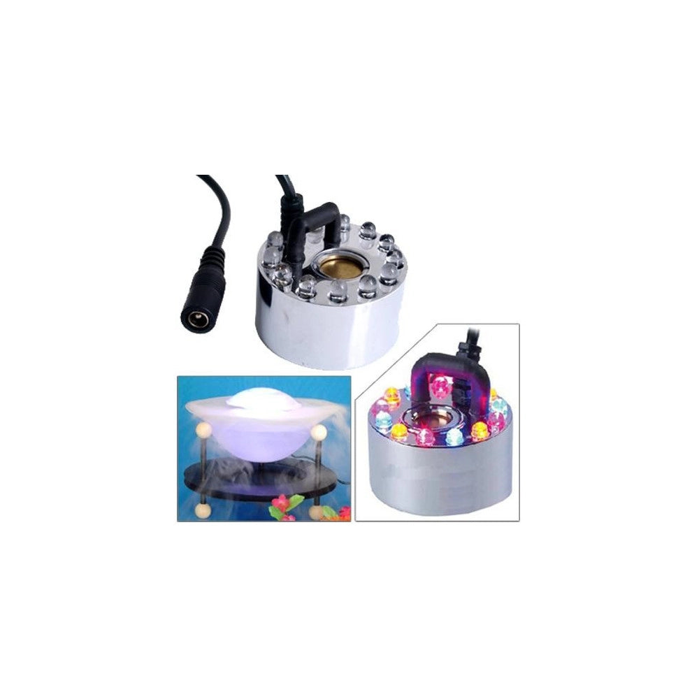 Trade Shop - Generatore Nebbia Mm-32 Lampada A Led Multicolor Per Acquario Rgb 12 Led -
