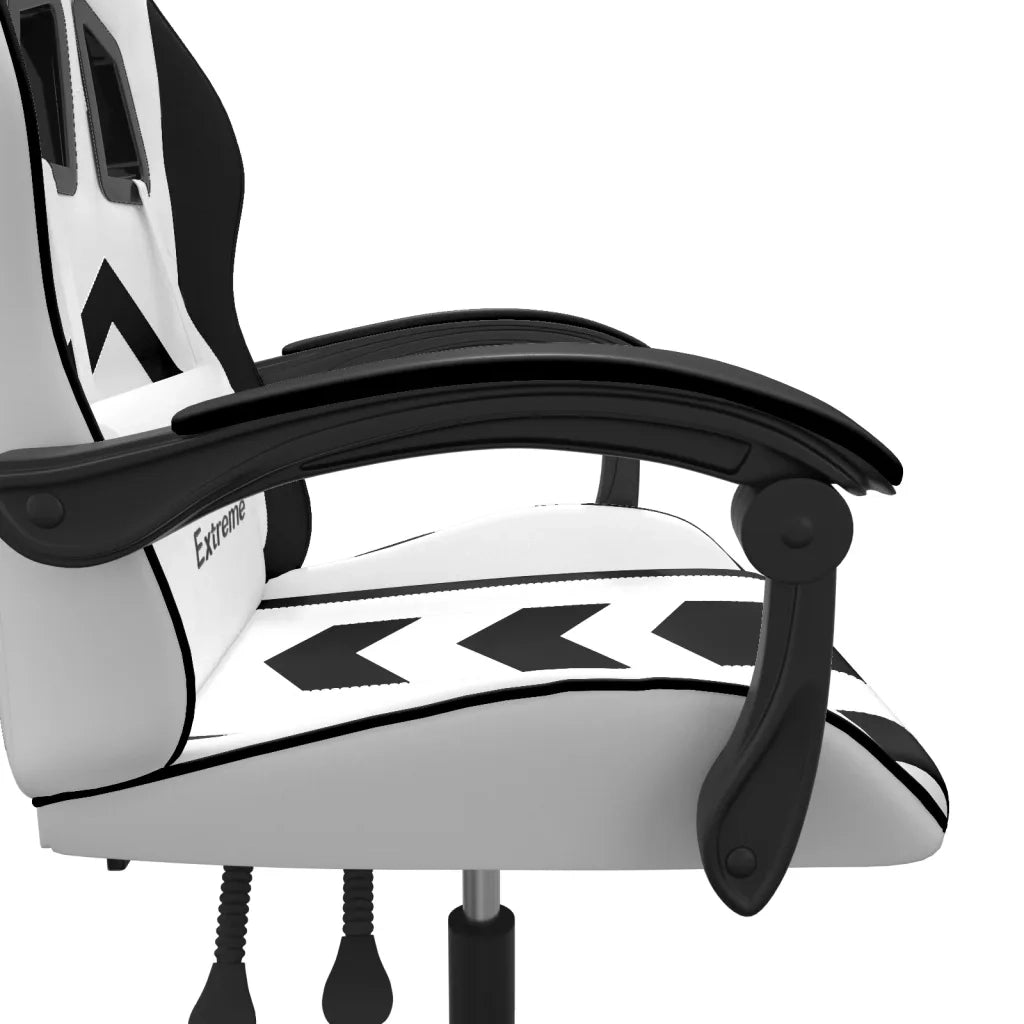 vidaXL Sedia da Gaming Girevole Bianco e Nero in Similpelle