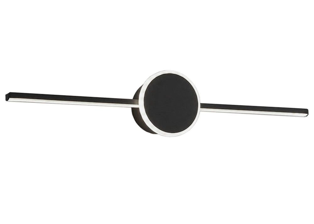 Lampada Da Muro Da Bagno Led Sopra Specchio 60cm APP849-1W Round Black