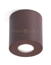 GES1075- PLAFONIERA ALLUMINIO MARRONE TONDA 1 LUCE ATTACCO GU10 D.9CM