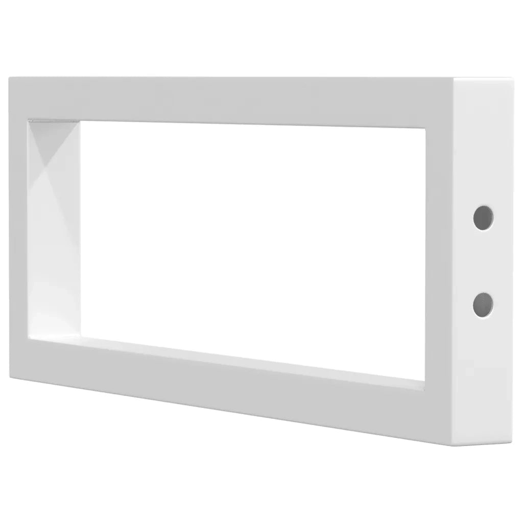 Reggimensole per Lavabo 2 pz-Supporti per mensole a muro Bianche Rettangolari in Acciaio 767837