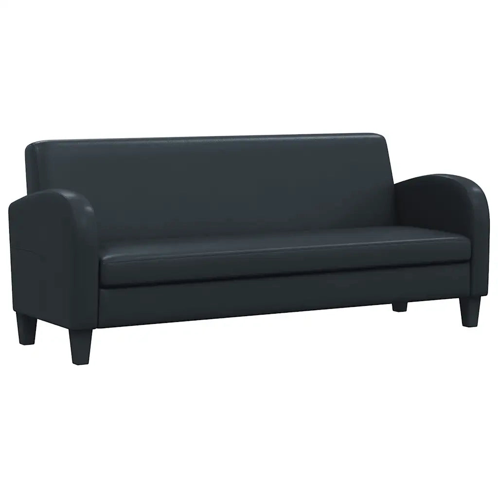 Divano a 3 Posti in Pelle Sintetica Nero cod mxl 25082