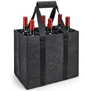 Portaflasche per 6 flaconi - Portatile e pieghevole - Tessuto in velluto spesso - Leggero e duraturo - 27 x 18 x 27 cm - Protegge le flasche da danni - Borsa per bevande