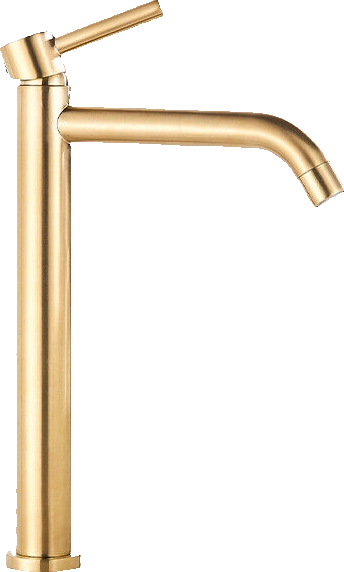 Julia | Rubinetto da bagno alto Hotel Gastro Gold spazzolato |Rubinetto premium in acciaio inossidabile per lavelli alti |Rubinetto ad alta pressione