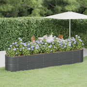 Letto da Giardino in Acciaio Zincato 368x80x68 cm Antracite 318966