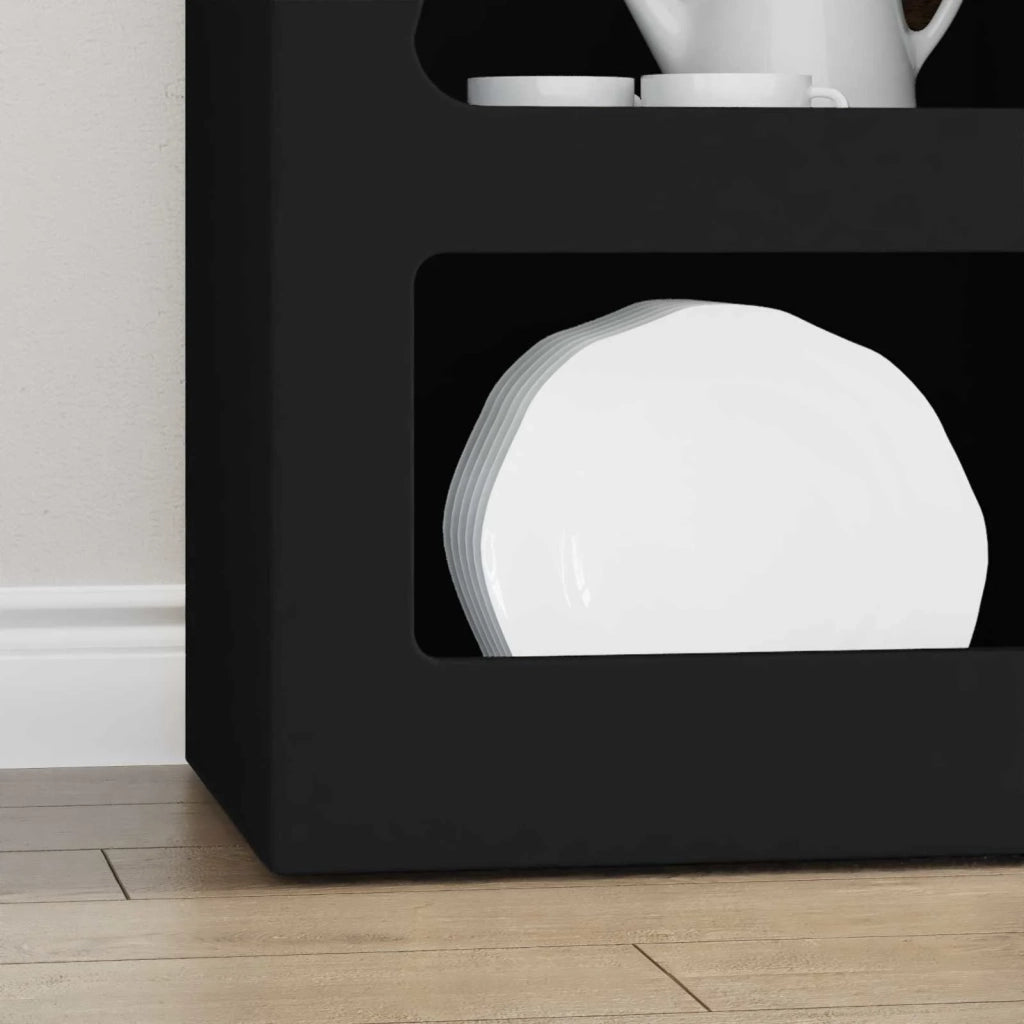 Credenza-Buffet-Armadio da cucina Nero 40 x 35 x 100,5 cm Legno multistrato
