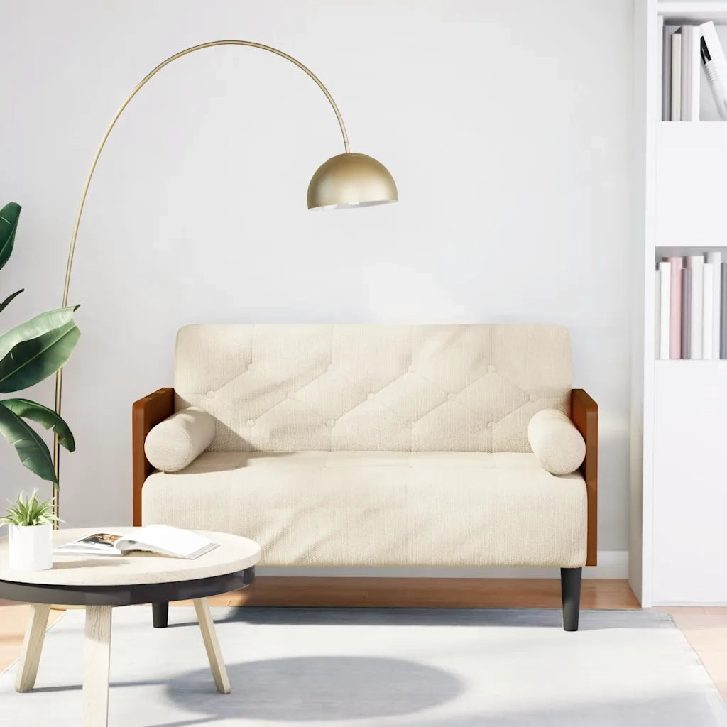 Divano | Divano da soggiorno | Sofa Divanetto con Cuscini Bolster 110 cm Lino