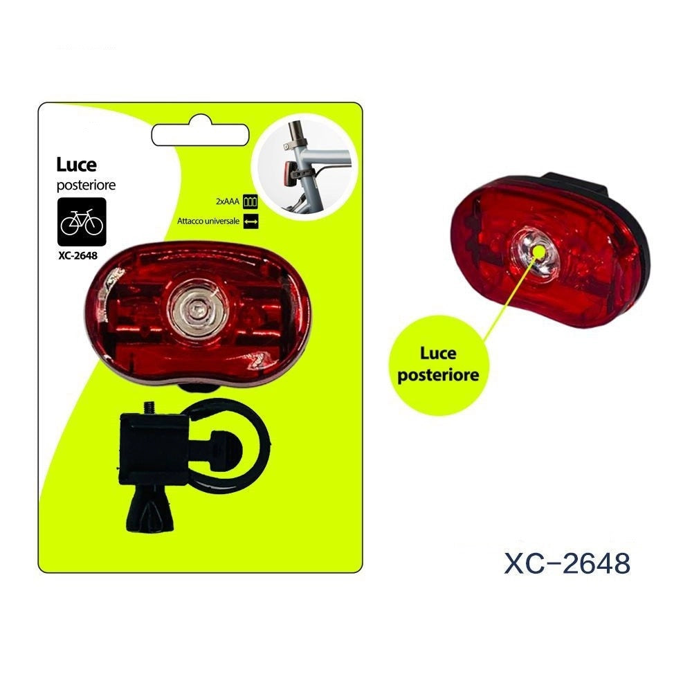 Trade Shop - Luce Posteriore Bici Fanalino Bicicletta Attacco Universale Con Gancio Xc-2648 -