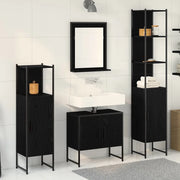 Set di mobili per il bagno 4 pcs Nero Legno multistrato 3334411