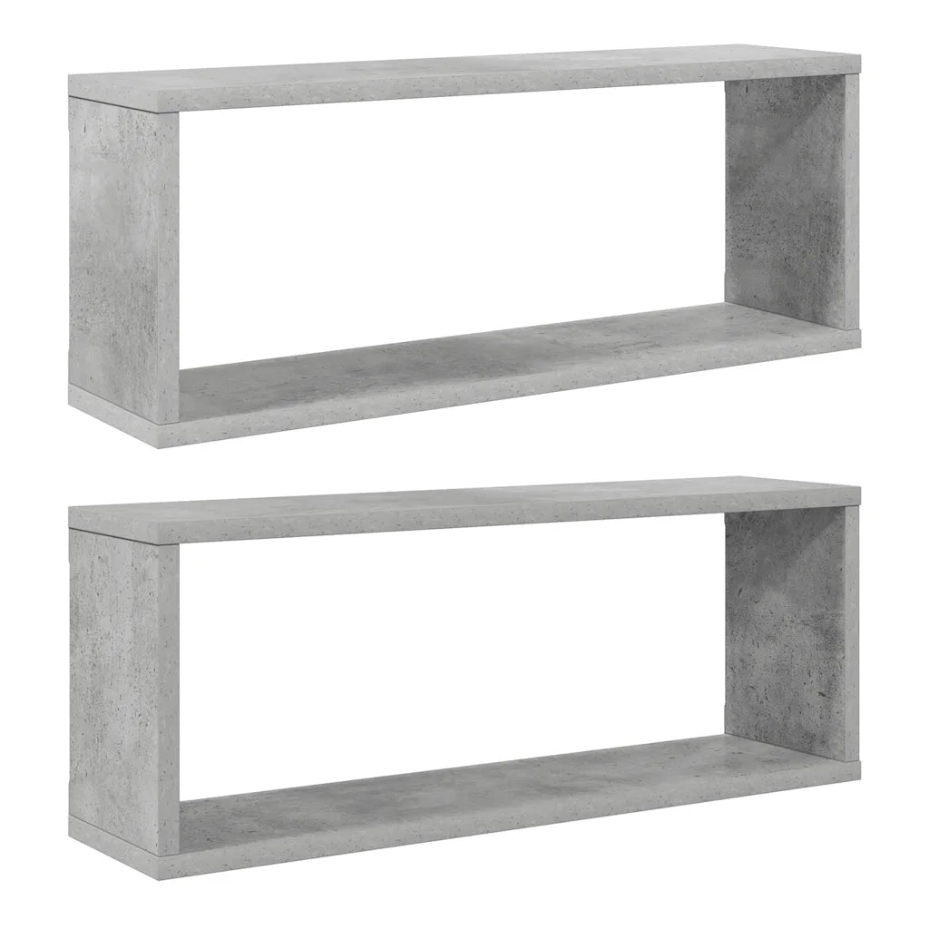 Mensole Parete a Cubo 2pz Grigio Cemento 60x15x23 cm Truciolato cod mxl 51728