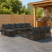 Set Divano da Giardino 11 pcs Grigio polyrattan 3436130