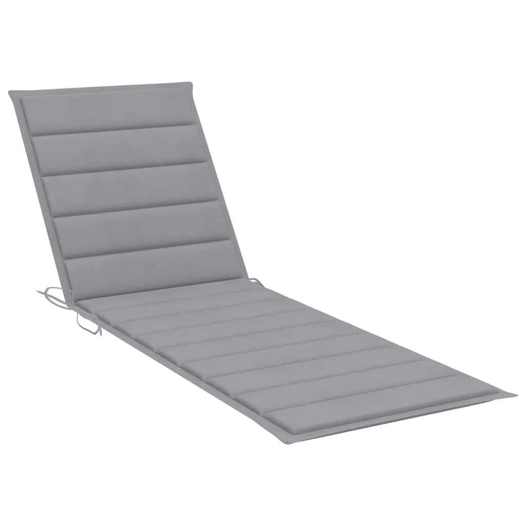 Lettino prendisole sedia a sdraio lettino prendisole letto da giardino mobili da esterno per patio con cuscino grigio legno massello di acacia 02_0012484