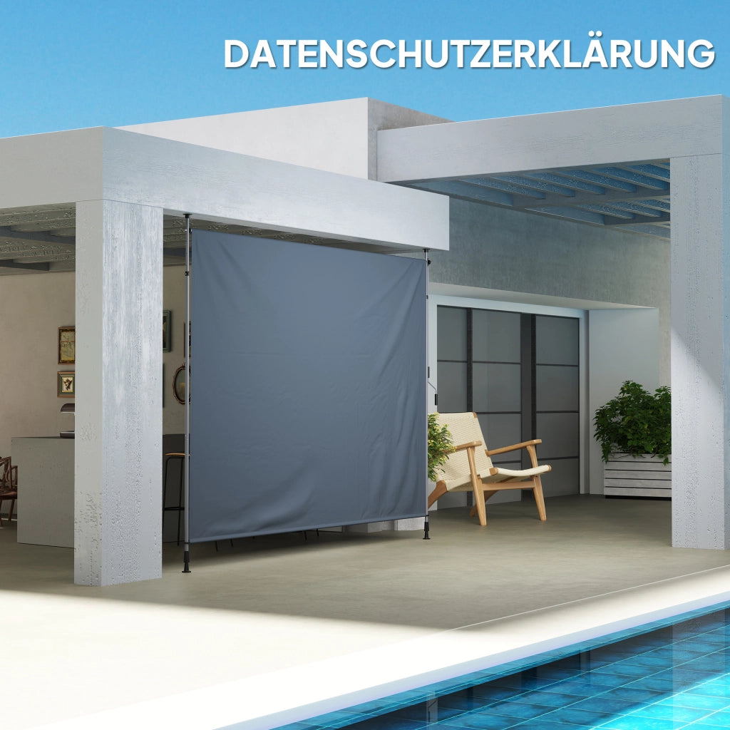 Tenda da sole a bracci pieghevoli con manovella ¨C zephmum ¨C Grigio scuro 350 cm