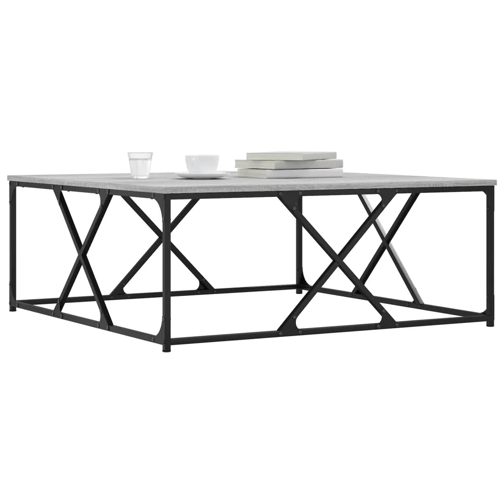vidaXL Tavolino Salotto Grigio Sonoma 100x100x40 cm Legno Multistrato