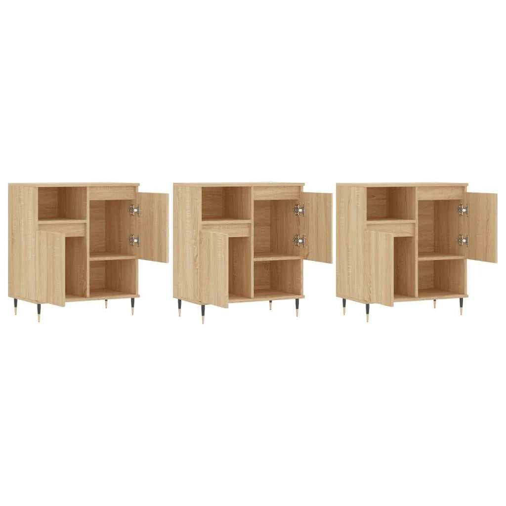 Buffet credenza cassettiera armadio mobile contenitore organizer per cucina soggiorno salotti 3 pezzi legno ingegnerizzato Sonoma marrone 02_0037111