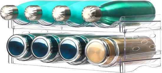 Organizzatore per bottiglie e vino a 8 posizioni per la dispensa e il frigorifero.