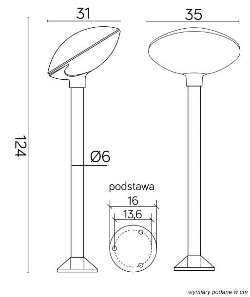 Lampada da giardino a paletto 124cm E27 nera IP55 SU-MA