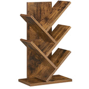 Libreria autoportante a forma di albero con 5 ripiani scaffale angolare salvaspazio con ripiani per camera da letto soggiorno ufficio marrone 12_0004212