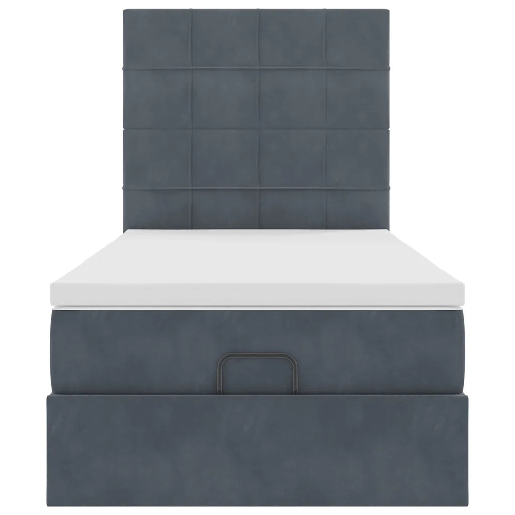Struttura Letto Pouf con Materassi 90x190 cm in Velluto 3314289