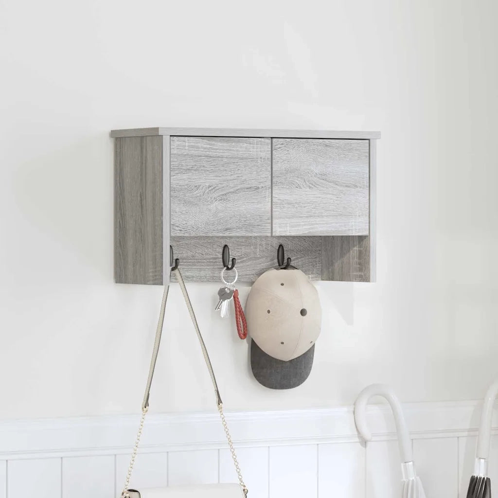 Appendiabiti a muro con porta Grigio Sonoma 50 x 20 x 30 cm 874336