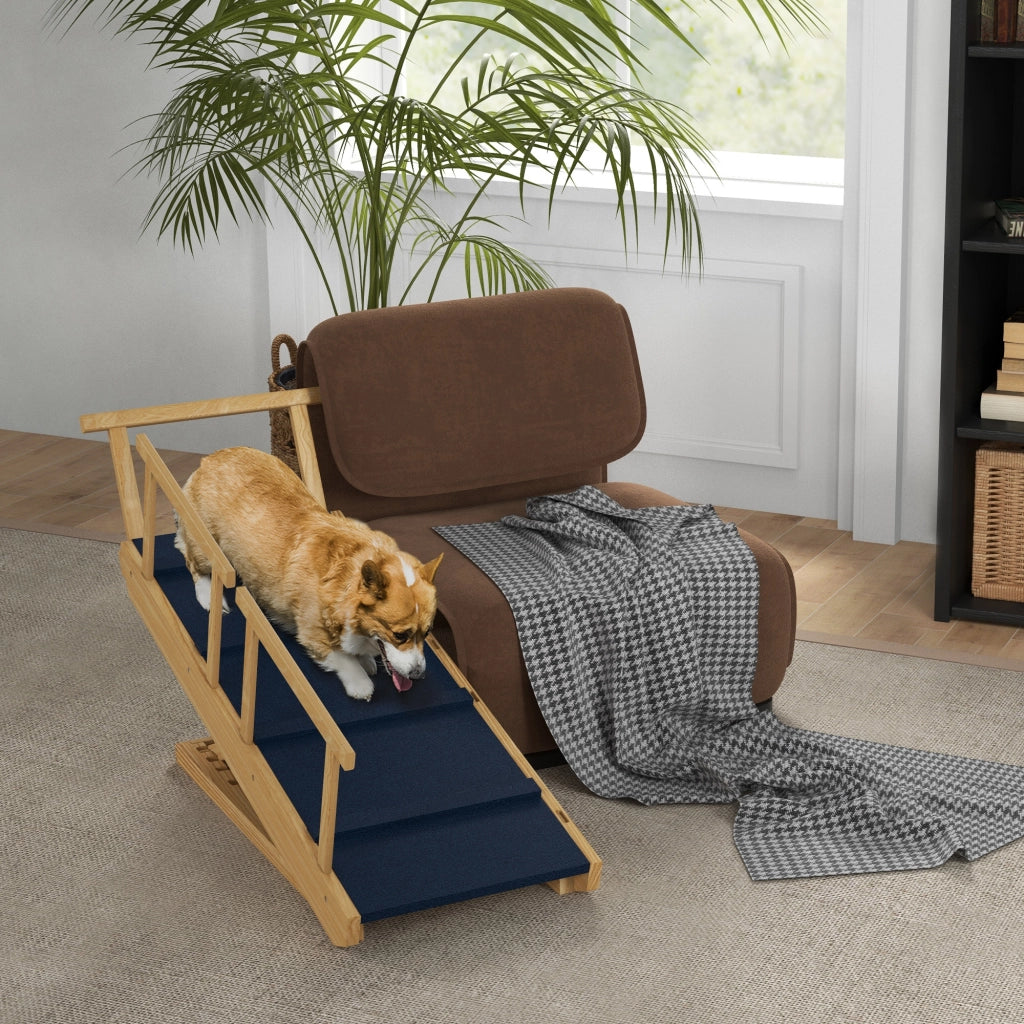 Rampa per Cani ¨C zephmum ¨C Regolabile, Pieghevole, Legno, 85x40x61 cm, Nero