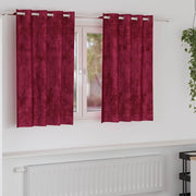 Tende in Velluto 2 pcs Rosso Vino 140 x 140 cm Velluto 4107643