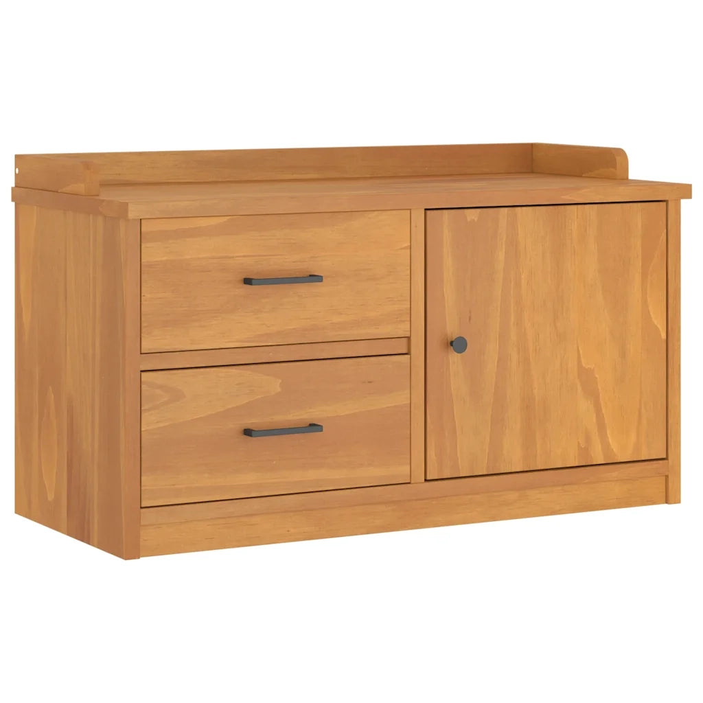 Panca da Corridoio-Sgabello-Panca con Contenitore SANDNES 87x40x50 cm Legno Massello di Pino 856450