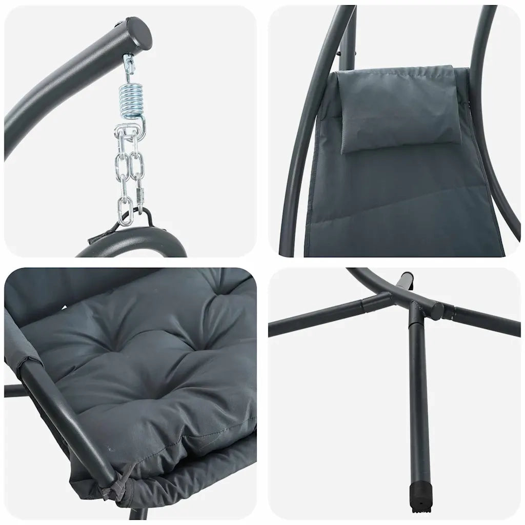 Sedia uovo sospesa Antracite 94 x 107 x 196,5 cm Acciaio 42003852