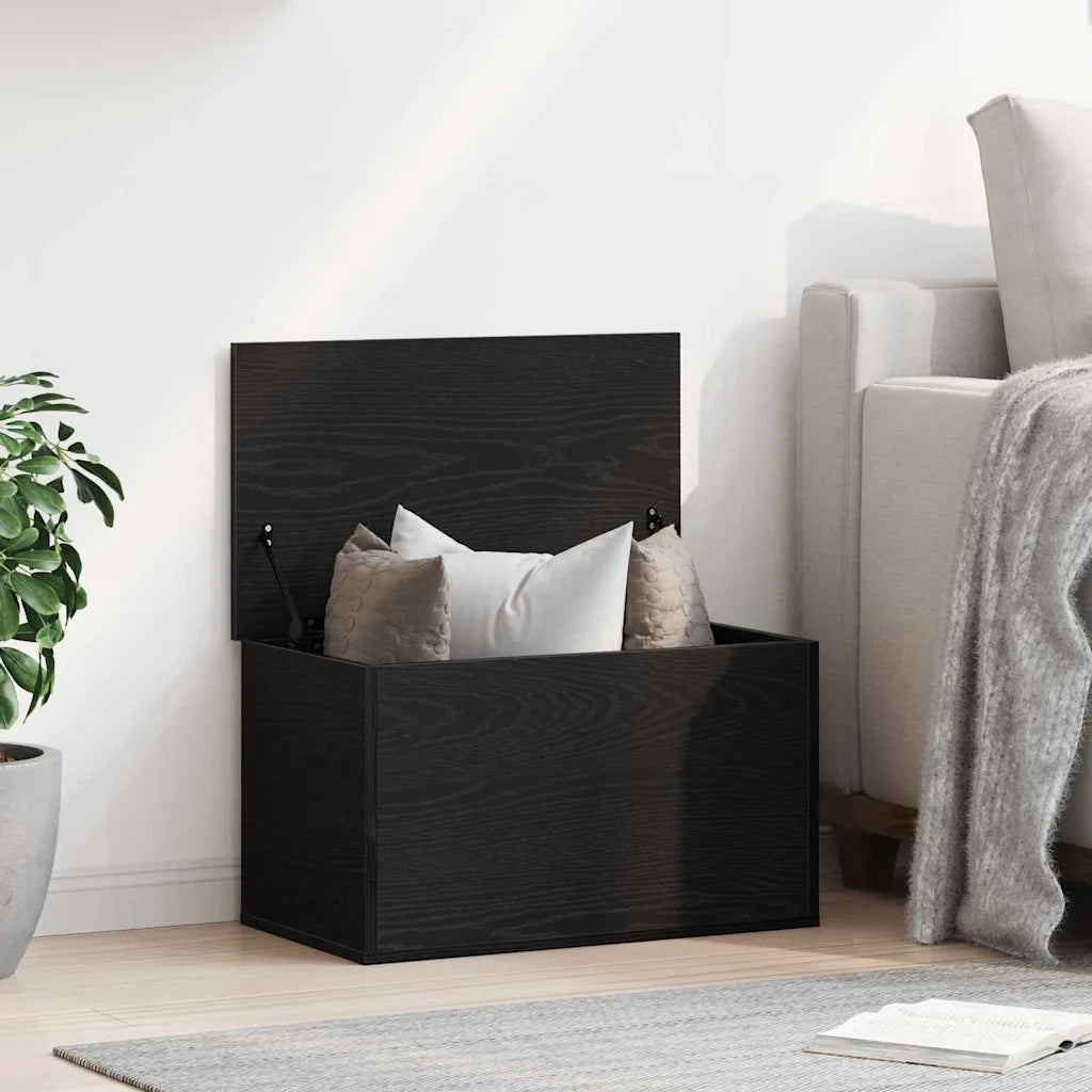 Scatola di Stoccaggio Rovere Nero 60 x 35 x 35 cm 868704