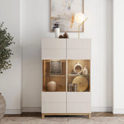 Mobile Espositore Talla, Vetrina 6 Ripiani, 90x35x146.5h cm Beige