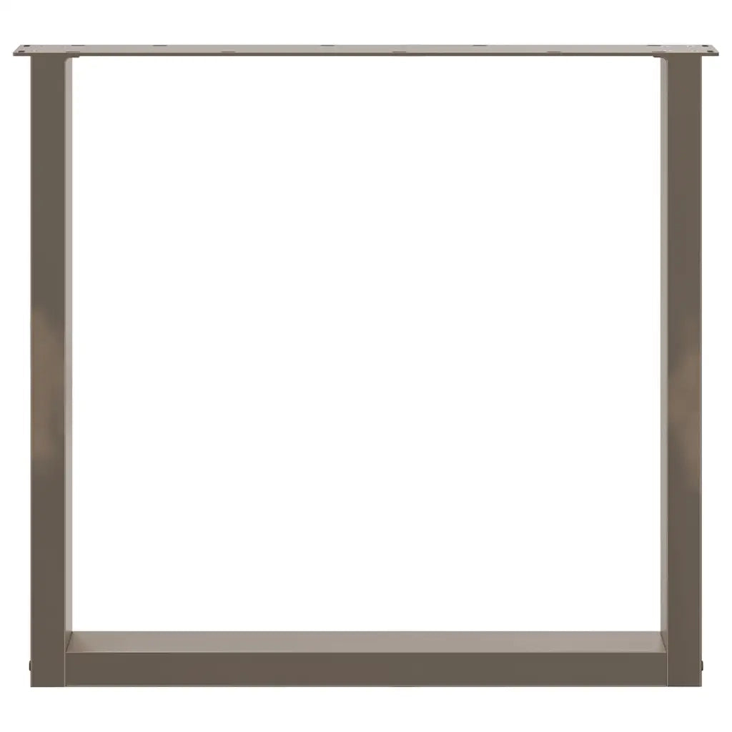 Gambe per tavolo da pranzo a forma di U 2 pz in acciaio naturale 80x(72-73) cm 4013191