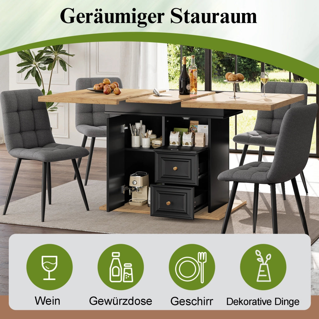 TAVOLO Allungabile 110-140x80x75 cm MDF Effetto Legno Naturale