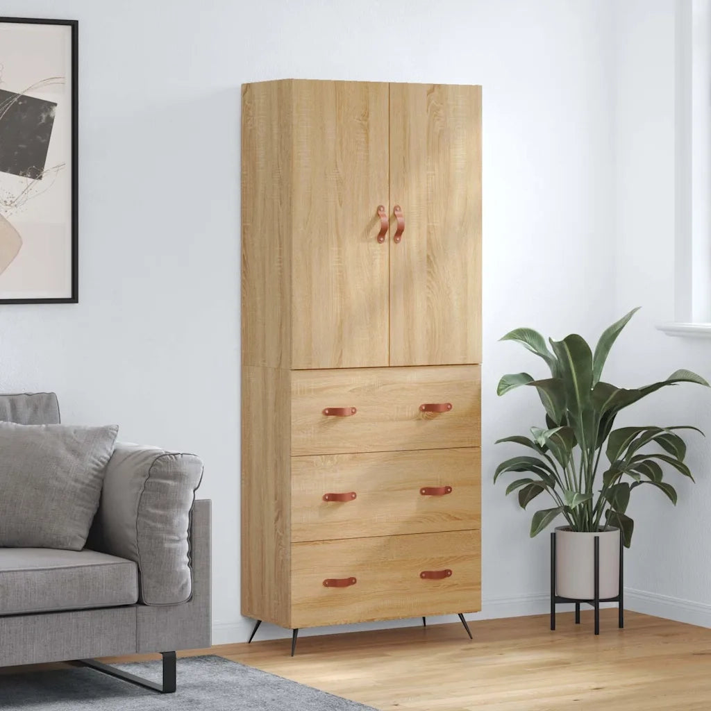 Credenza | Madia | Buffet da pranzo | Armadio da pranzo Rovere Sonoma 69,5x34x180 cm in Legno Multistrato