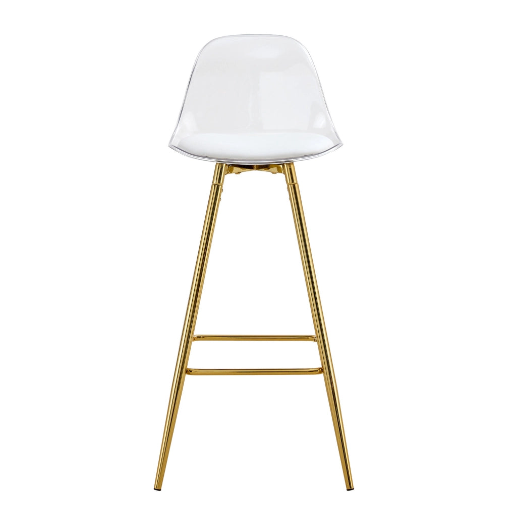 Sgabelli da bar set da 2 38 x 33 x 96,5 cm trasparenti e dorati per caffè e bancone