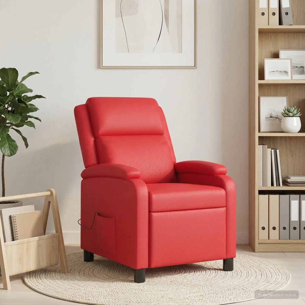Divano Sedia-Poltrona Massaggiante Rosso Similpelle 365844