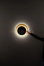 Plafoniera in alluminio colore oro e nero Drum LED 43W 3000K CRI?80 220-240V 50/60Hz 3440Lm biemissione