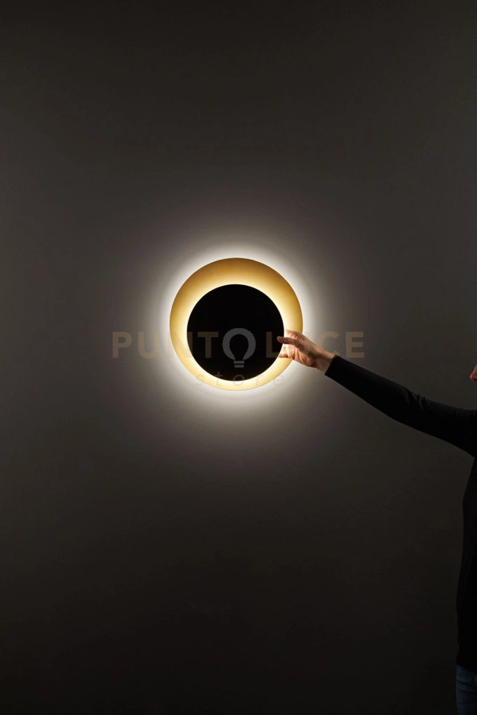 Plafoniera in alluminio colore oro e nero Drum LED 43W 3000K CRI?80 220-240V 50/60Hz 3440Lm biemissione