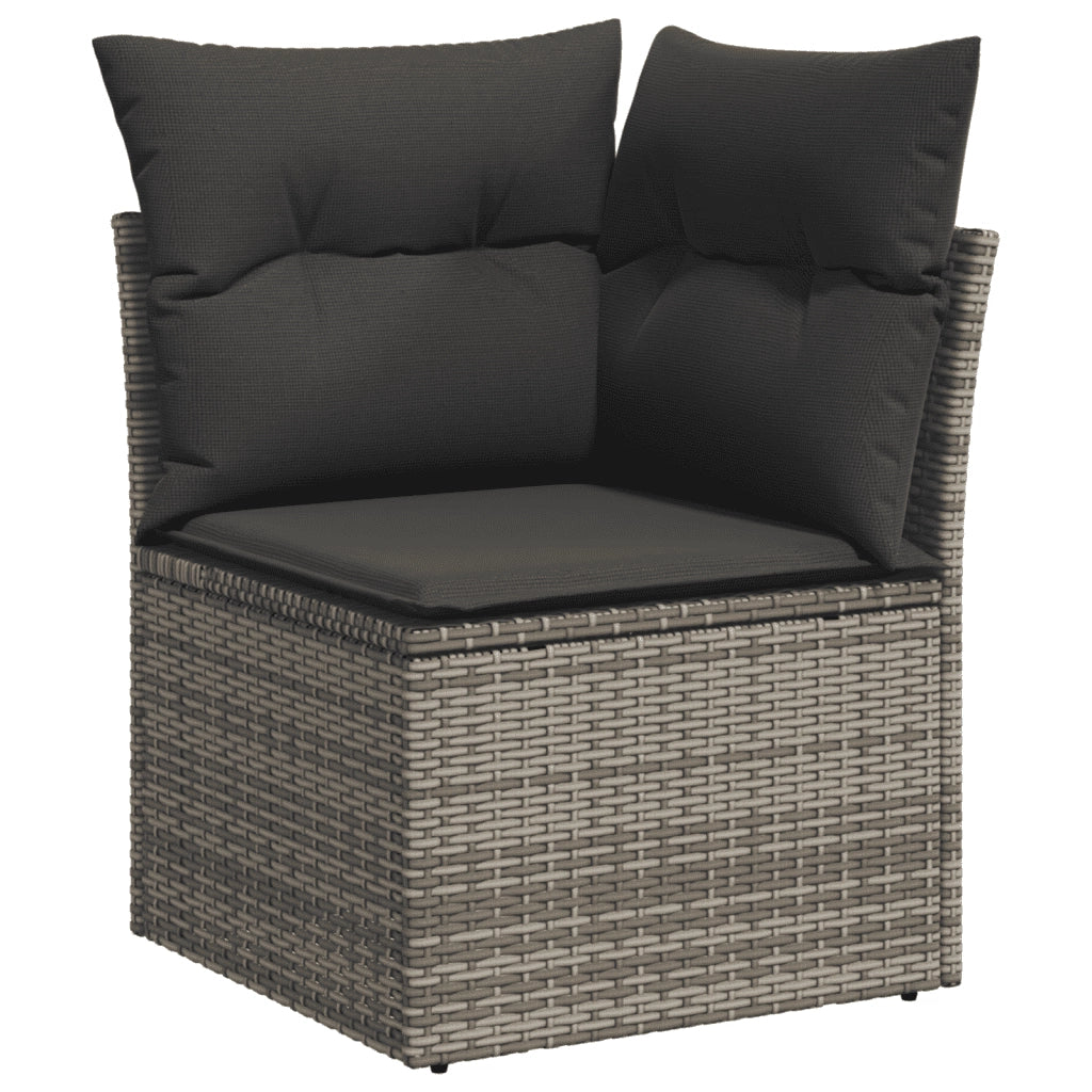Set Divani da Giardino 7 pz con Cuscini Grigio in Polyrattan 3271781