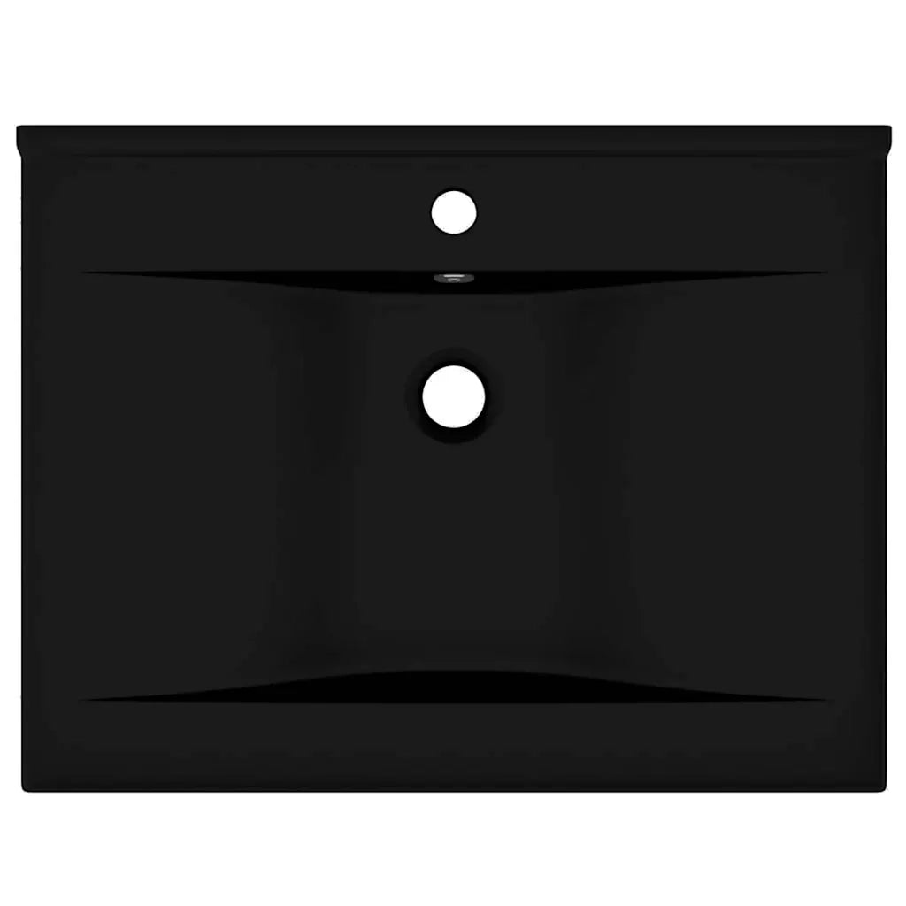 Lavandino con Foro Rubinetto Nero Opaco 60x46 cm in Ceramica cod mxl 53396