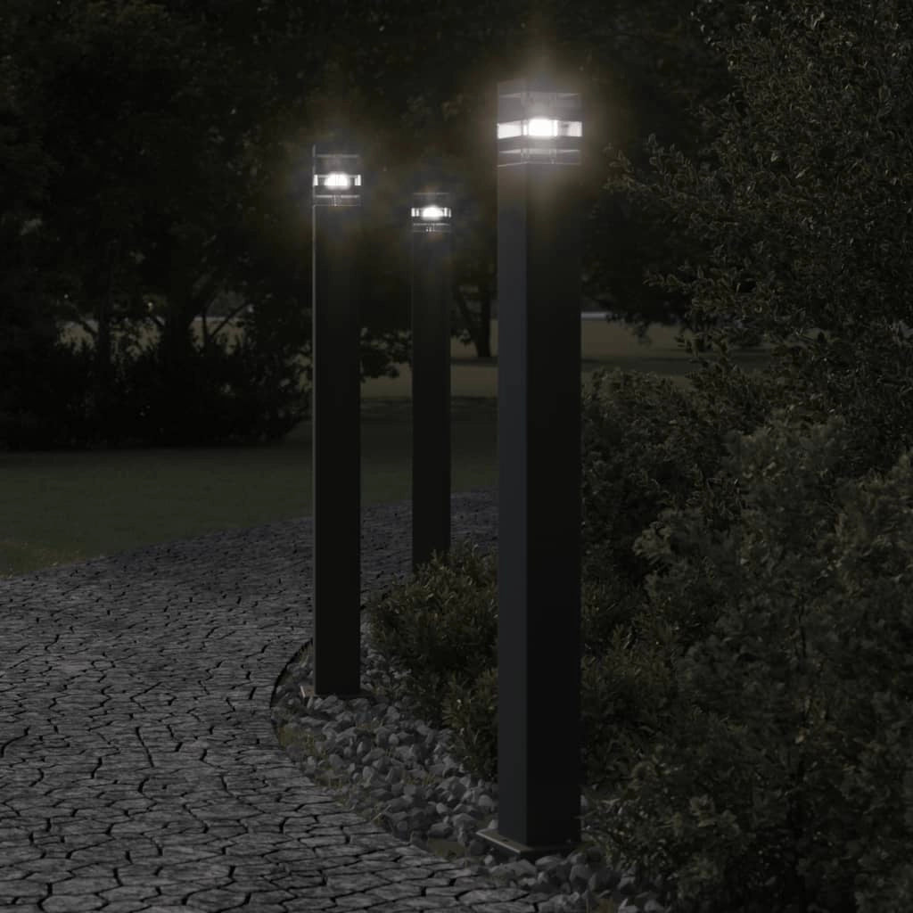 Lampada da terra per esterno 110 cm alluminio nero 02_0042506